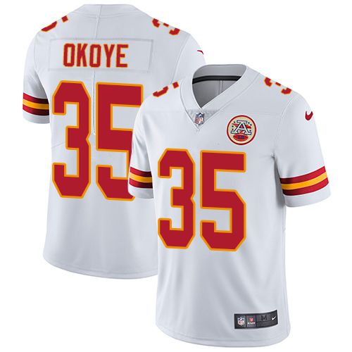Men Kansas City Chiefs 35 Christian Okoye Nike White Limited NFL Jersey